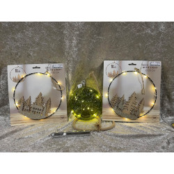 Super fint Jule lot med 2 Lys Ringe med 10 led og Deco Ø 20 cm