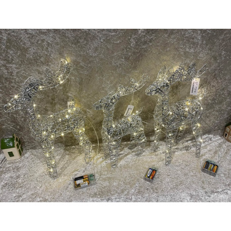 Jule pakken med 3 stk Super flotte LED Metal Jule Rensdyr