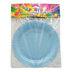 PARTY PAPER PLATE 23,5 CM LIGHT BLUE 8-P