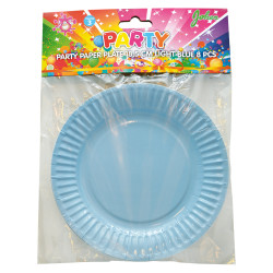 PARTY PAPER PLATE 18,5 CM LIGHT BLUE 8-P