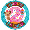FOIL BALLOON 2ND BIRTHDAY GIRL 46 CM