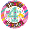 FOIL BALLOON 4TH BIRTHDAY GIRL 46 CM