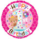 FOIL BALLOON 1ST BIRTHDAY GIRL 46 CM