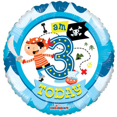 FOIL BALLOON 3RD BIRTHDAY BOY 46 CM