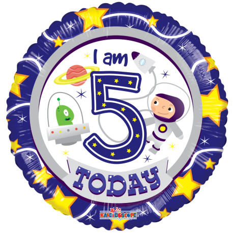 FOIL BALLOON 5TH BIRTHDAY BOY 46 CM