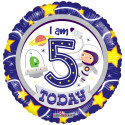 FOIL BALLOON 5TH BIRTHDAY BOY 46 CM