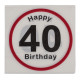 Papir servietter 40.år Fødselsdag.