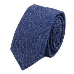 Jeansblåt Meleret Bomulds Slips