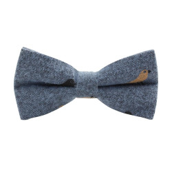 Blå Bomulds Butterfly med Fugle