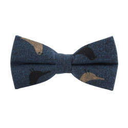 Mørkeblå Bomulds Butterfly med Fugle