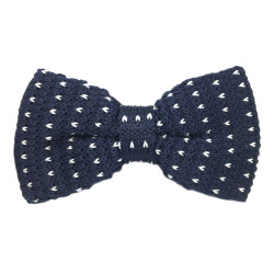 Blå Strikket Butterfly med Hvide Mærker