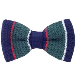 Grøn/Blå/Rød/Hvid Strikket Butterfly