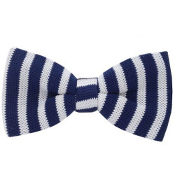 Mørkeblå/Hvid Strikket Butterfly