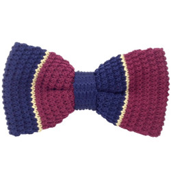 Mørkerød/Blå/Guld Strikket Butterfly