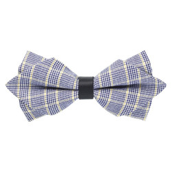 Blå/Gul/Hvid Ternet Dobbelt Butterfly