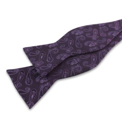 Mørkelilla Paisley Mønstret Selvbinder Butterfly