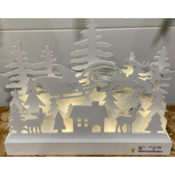 Træ Deco landskab med led lyd i træ