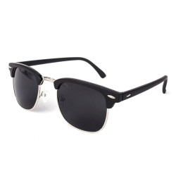 Retro Solbriller Blank Sort/Sølv