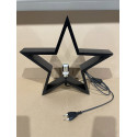 Bord Lampe med stor Jule Stjerne i sort