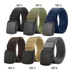 Herre-casual bælter med justerbar plastspænde i 6 farver