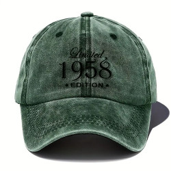 Klassisk baseballkasket 1958 i vintage bogstavprint i farven Grøn