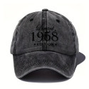 Klassisk baseballkasket 1958 i vintage bogstavprint i farven Sort med sort print