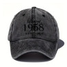 Klassisk baseballkasket 1958 i vintage bogstavprint i farven Sort med sort print