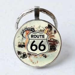 US Route 66 - Elegante Zink Legering Nøglering - 34