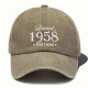 Klassisk baseballkasket 1958 i vintage bogstavprint i farven Kaki