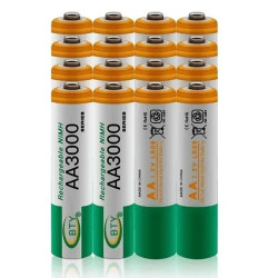 4 pk Genopladelige AA 3000.mAh Batterier
