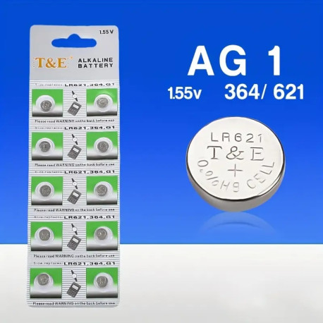 AG1 Batteri LR621 364 Ur batterier, 1,55V