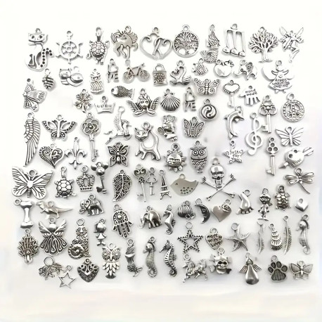 200 stk. Metal Blandede Charms til DIY Vintage Armbånd /Halskæde