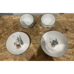4 søde Jule Porcelæns Varer , fad , skåle