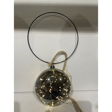 Super fin LED jule Deco i Oval Glas med led på Metal ring