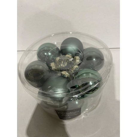 1 pakke med 12 stk 5 cm Jule kugler i ægte Glas