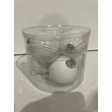 1 pakke med 6 stk 8 cm Jule kugler i ægte Glas