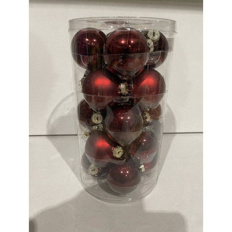 1 pakke med 20 stk 6 cm Jule kugler i ægte Glas