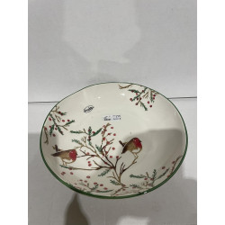 Stort håndlavet Porcelæns Jule fad Ø 30 cm H 6,5 cm