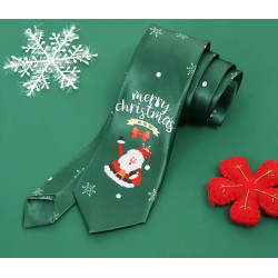 Herre Jule slips med julemand og elgmønster