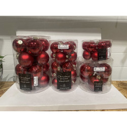 Luksus Jule Lot med 4 pakker Super fine Jule kugler i Ren Glas