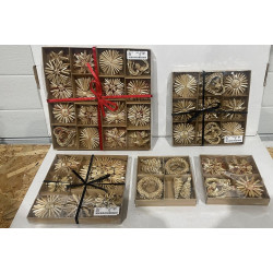 Super fint Jule Lot med 5 pakker Jule Deco i Bambus